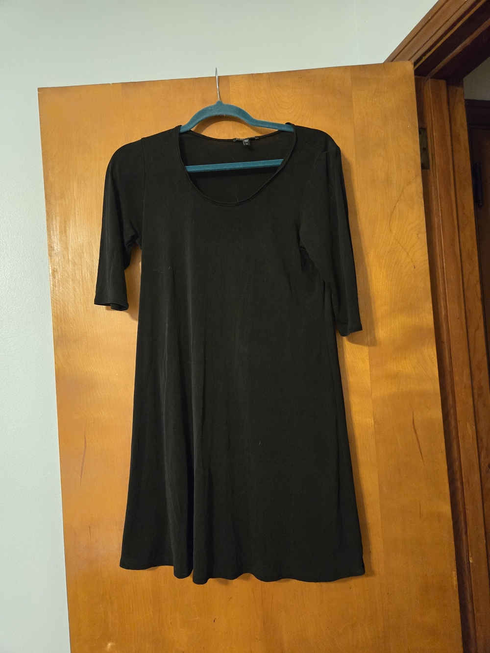 Eileen Fisher Black Sheer Silk Dress Size M